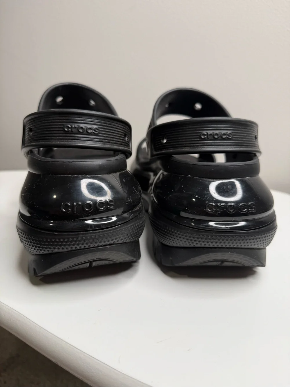 Crocs Classic Mega Crush Sandal Unisex Thick Chunky Soled Sandals Black 9
